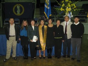 The family at my college graduation (my aunt snuck in our pic!)