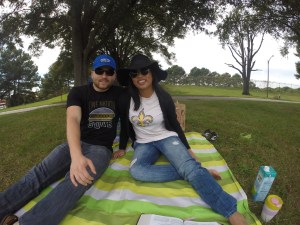 We spent the afternoon picnicking at Dix Hill. We could see the Raleigh skyline while munching on some Trader Joe's. We still support our Saints even in Carolina territory! 